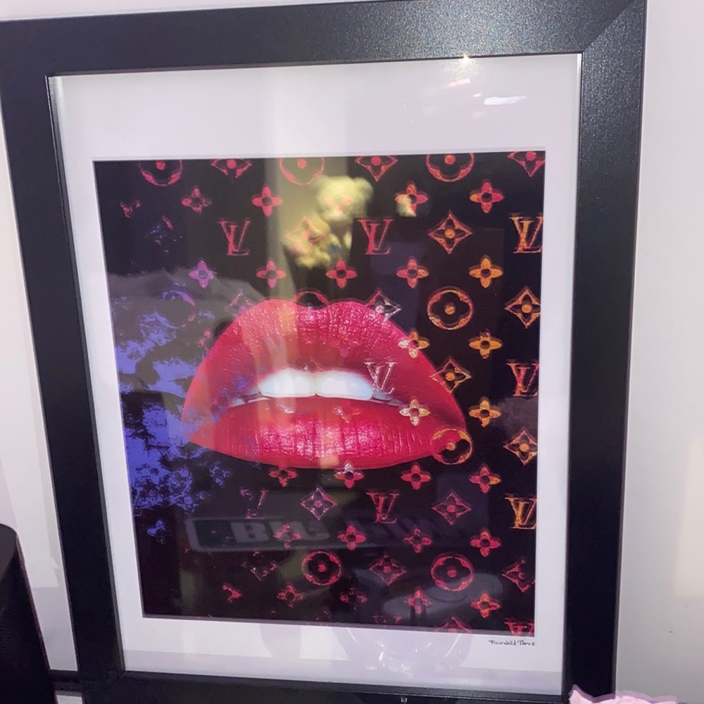 louis vuitton lip framed wall art